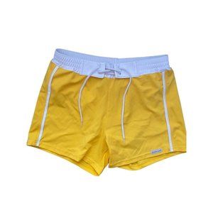 Sauvage Retro Mens Yellow Mesh Lined Swim Shorts Medium European Style retail$70